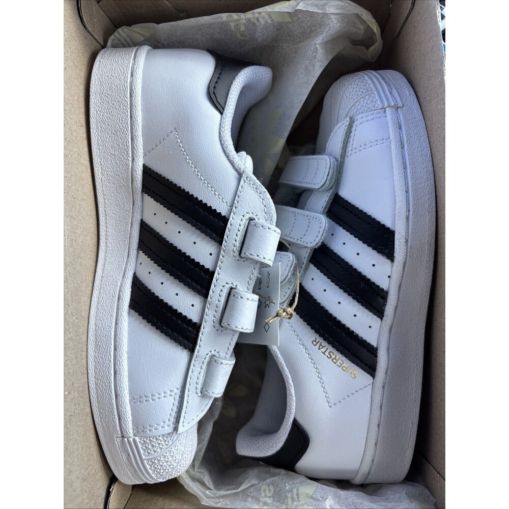 Adidas Superstar CF C Little Kids Shoes Cloud White/Core Black EF4838 Size 1 Y